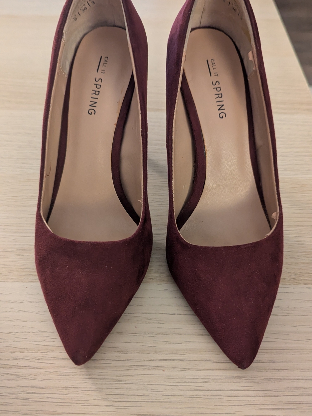 Call It Spring Womens Burgundy Pointed Toe Pumps